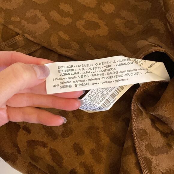 Zara Basic Jacquard Animal Print Vertical Ruffled Pencil Skirt Size Large NWT - Picture 8 of 8